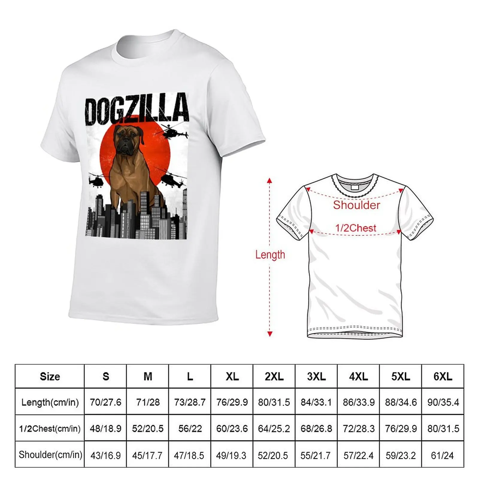 Funny Vintage Japanese Dogzilla Bullmastiff T-Shirt t shirts designer t shirts cotton 100% t shirt for man T-shirt