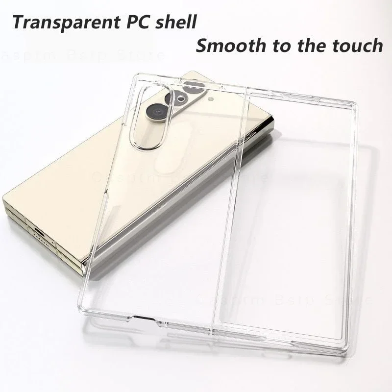 For Samsung Galaxy Z Fold 6 5 4 3 2 Transparent Case Front Back Protective Cover Hard PC Clear Bumper Z Fold6 Fold5 Fold4 Fundas