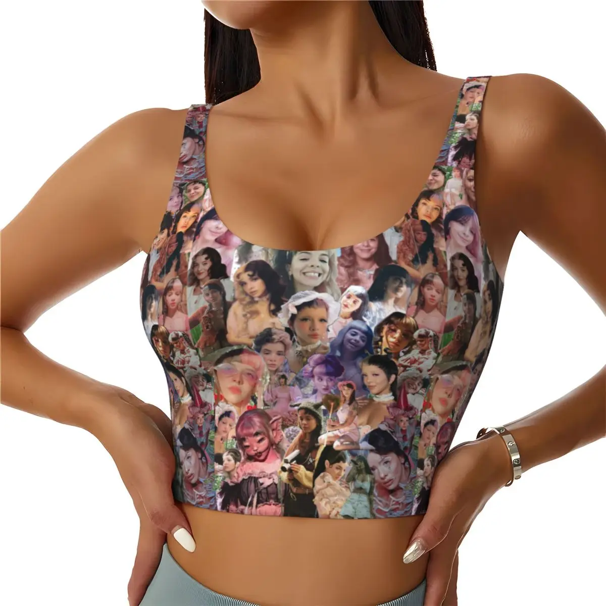 

Custom Martinez Melanie Sports Bra Women High Impact Workout Yoga Crop Top