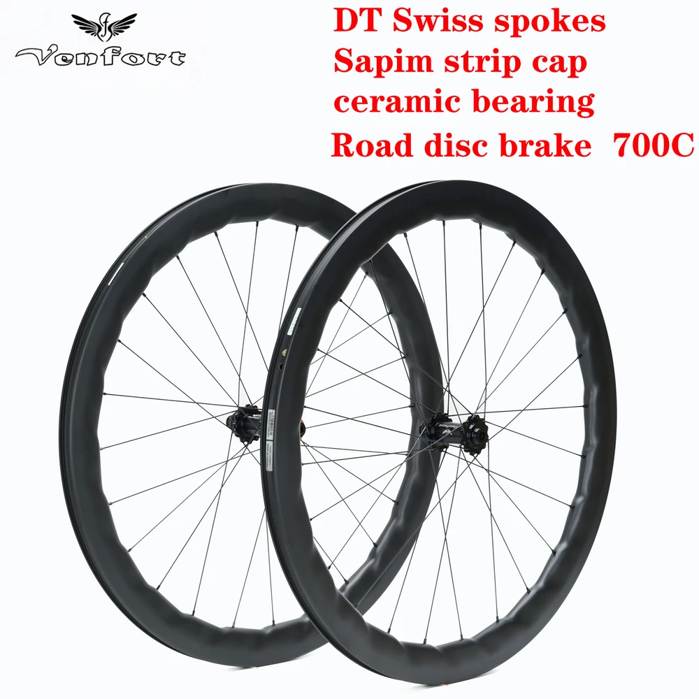 

VENFORT 2022 new structure ceramic Peilin road car disc brake 142*12 hub 700C wheel set