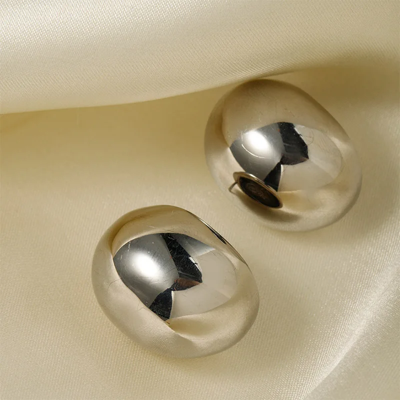 

PRISCA| Modern Earrings for Women. Stainless Steel.Big Round Circle.1Pcs.Simple Room Jewelry.Chunky.Fashion Acc.Office Lady