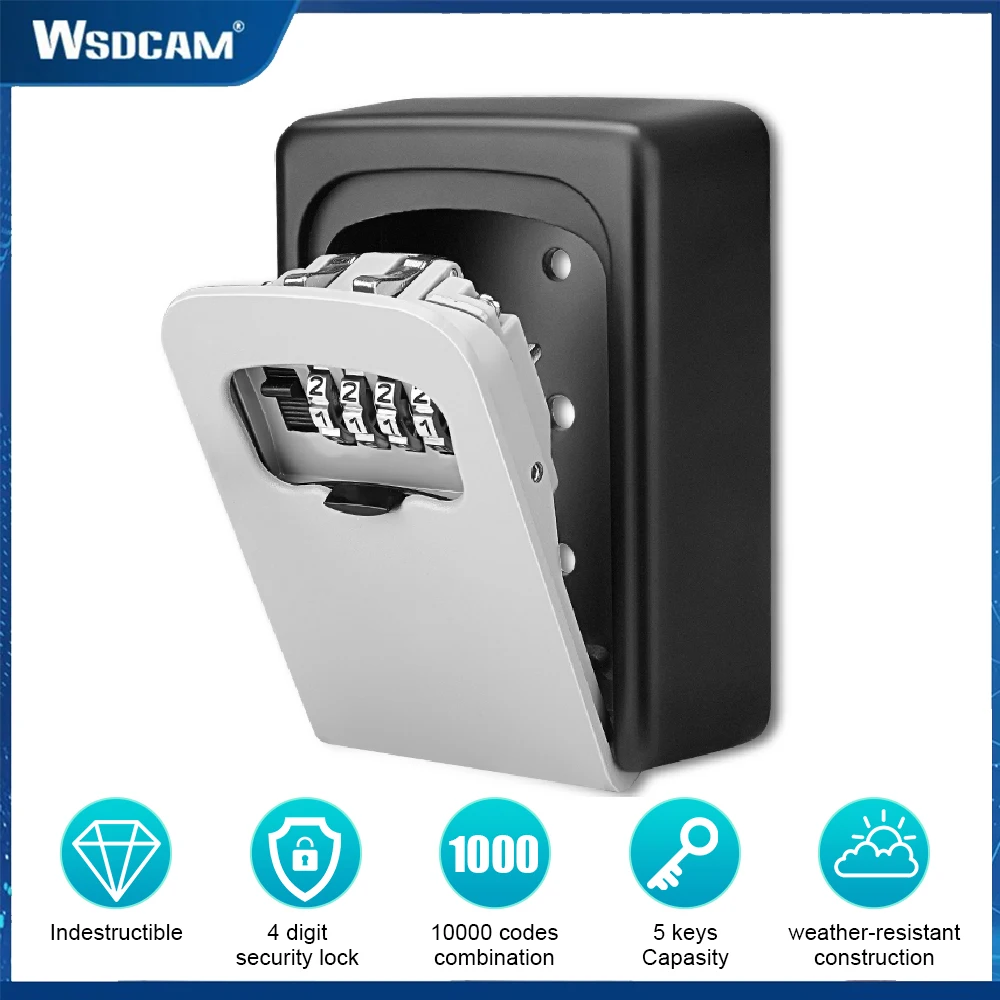 Wsdcam Wall Mount Key Lock Safe Secret Opbergbox Code Security Lock No Key Home Office Key Combinatie Box Organizer