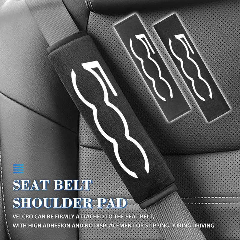 For Fiat Car Seat Belt Pad Safety Strap Shoulder Protection Cover Soft Mat Cushion 500 FR Abarth Linea Astra Bravo Albea Panda