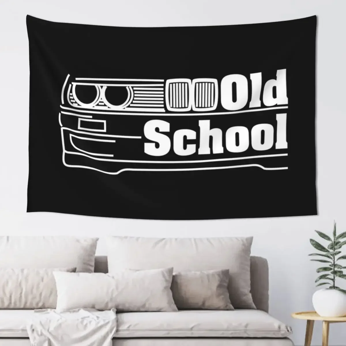 E30 T-Shirt - White Tapestry Room Aesthetic Decor Wall Coverings Living Room Decoration Tapestry