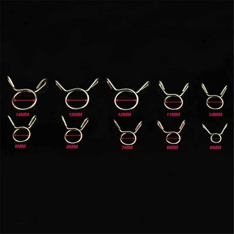 250/126PCS Spring Fuel Hose Clips 5mm -14mm Silicone Pipe Clamp Reusable Clamp for Motorcycle Boats