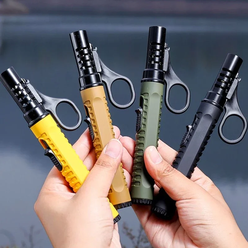 Outdoor Camping Windproof Igniter Portable Butane Gas Lighter Adjustable Firepower BBQ Flamethrower Welding Tool Torch Lighters