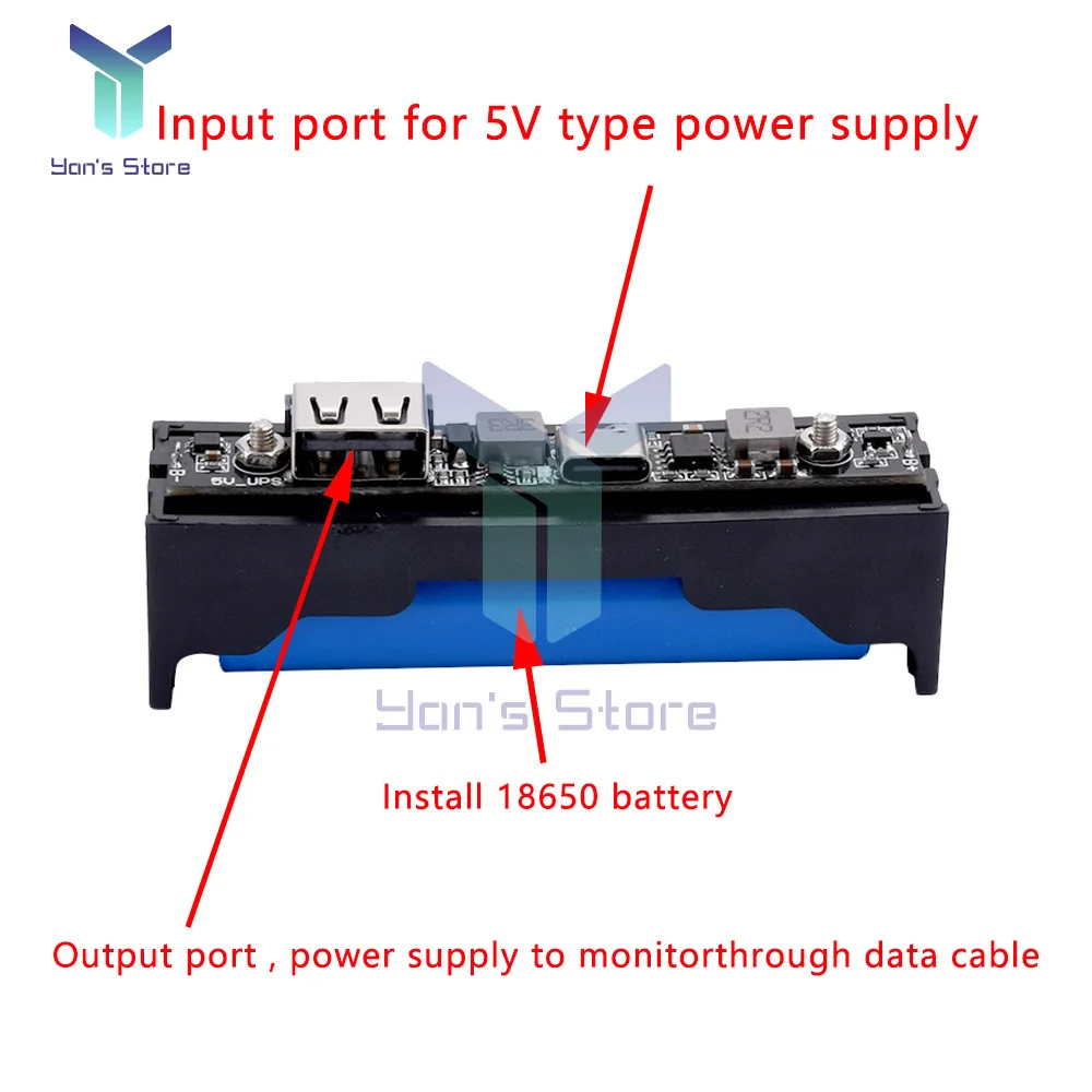 1 szt. Baterii litowej DC5V 18650, DC-DC zwiększyć moduł zasilacz awaryjny moduł ładowania