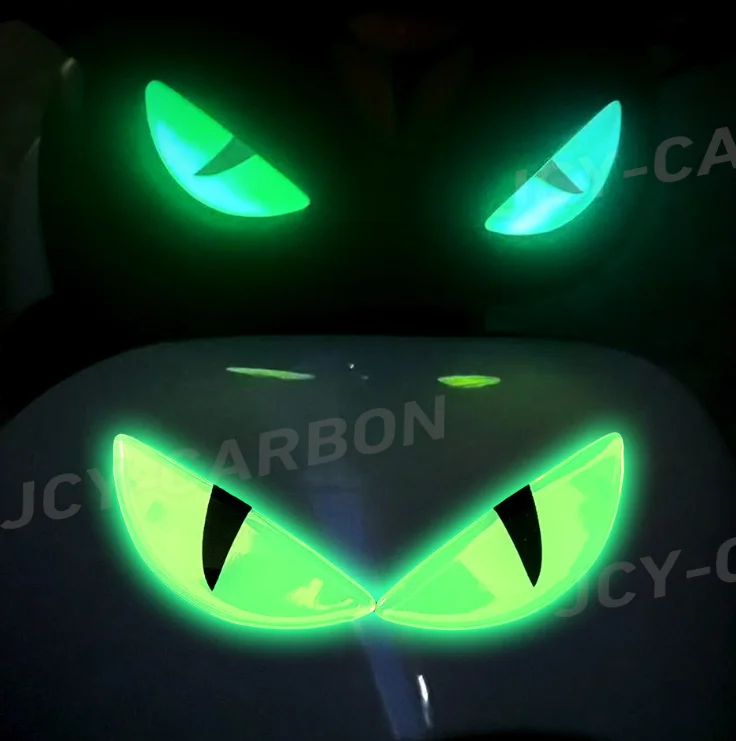 3D 악마의 눈 빛나는 스티커 오토바이 헬멧 야간 조명 장식 귀여운 눈 비닐 데칼 반사 스... - 1