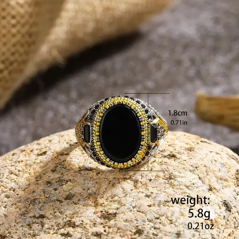 خاتم خاتم تركي يدوي الصنع للرجال ، خاتم عتيق ، نمط قديم مطلي بالفضة ، ترصيع الزركون الأسود ، حفلة ، راكب الدراجة النارية الشقي ، الرجعية #4