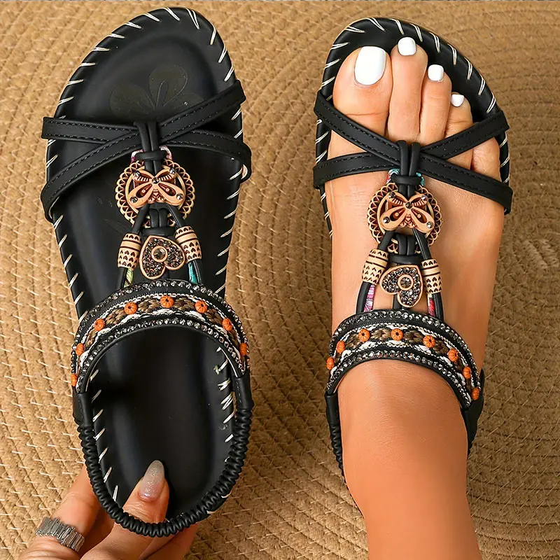 Women's Sandals Bohemia Style Summer Sandals Women Soft Bottom Low Heels Sandals Shoes Woman Non-slip Shoes Summer Footwear image 2