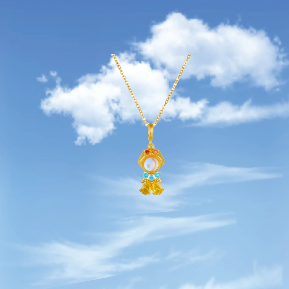 Modische bunte Zirkon-Märchen-Kleine Prinzessin-Halskette, vergoldete Universal-Kette, Schlüsselbeinkette, süßes Temperament – Detail 1