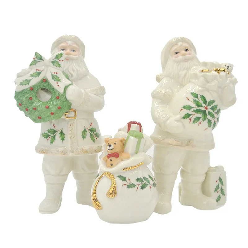 Merry Christmas  Ceramic Santa Claus Figuries Christmas Gifts Party Decorative Ornaments Gifts Home Decoration Accessories