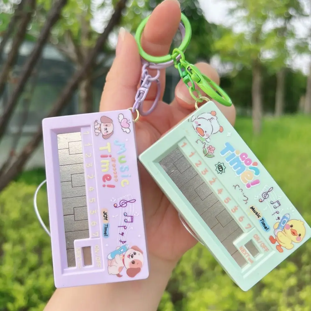 Cute Multicolor Electronic Piano Keychain with Induction Rod Keychain Design Bag Pendant Cartoon Animal Stress Relief Gift