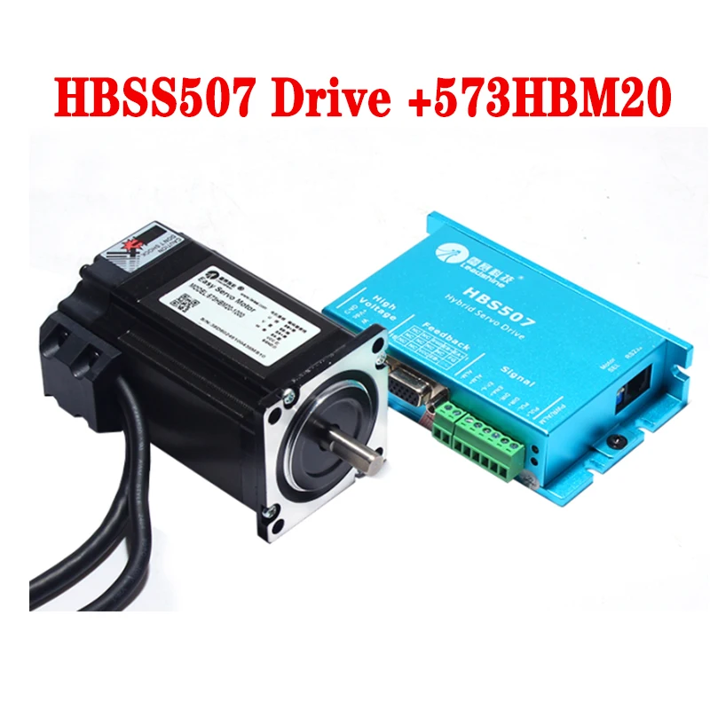 1 set Professional 300W Closed Loop 3-phase Hybrid Servo Drive Kit HBSS507 Drive +573HBM20 Motor