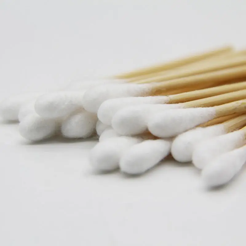 200Pcs 15CM Long Wooden Handle Cotton Swab Single-Head Ear Nose Cleaning Drop Shipping