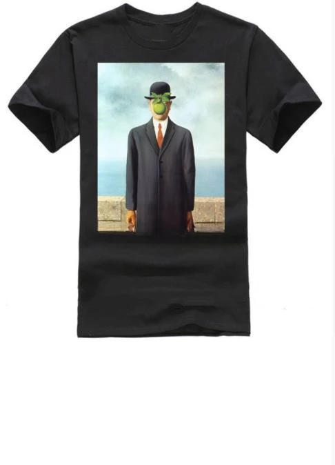 The Son of Man Hot sale outfits by Rene Magritte fashion Round neck cartoon vintage manga streetweat harajuku summer lnformal