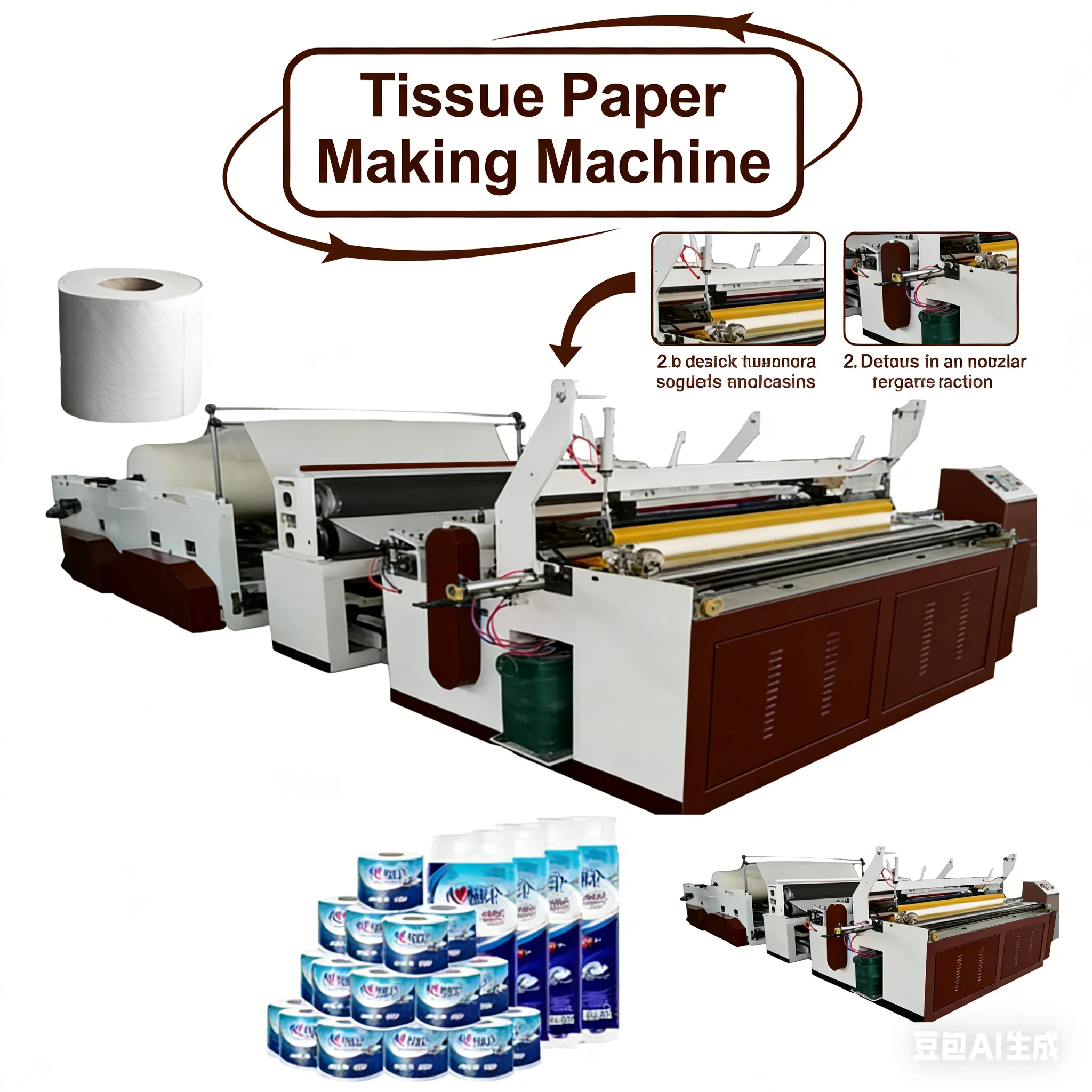 Customized Low Market Price Best Selling Premium Quality Semi-Automatic Toilet Paper Roll Making Machine YUGONG Brand Gearbox 2-