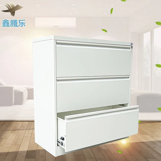 Modern Office Furniture Vertical Three-Drawer Lockable Filing Cabinet File Hanging Feature Storage Kitchen Outdoor School Use