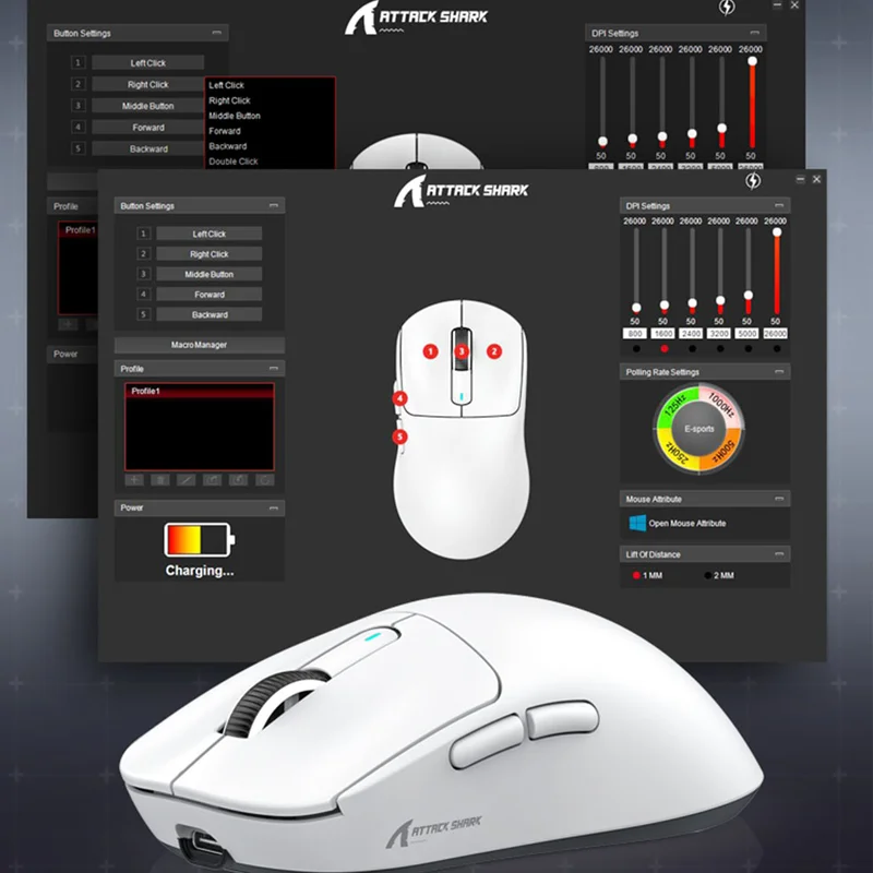 Imagem -06 - Mouse sem Fio Tubarão de Ataque X3pro 4k 8k Pixart Paw3395 Leve 2.4g Bluetooth tipo c Jogador de Modos Mouse para Jogos de 26000dpi