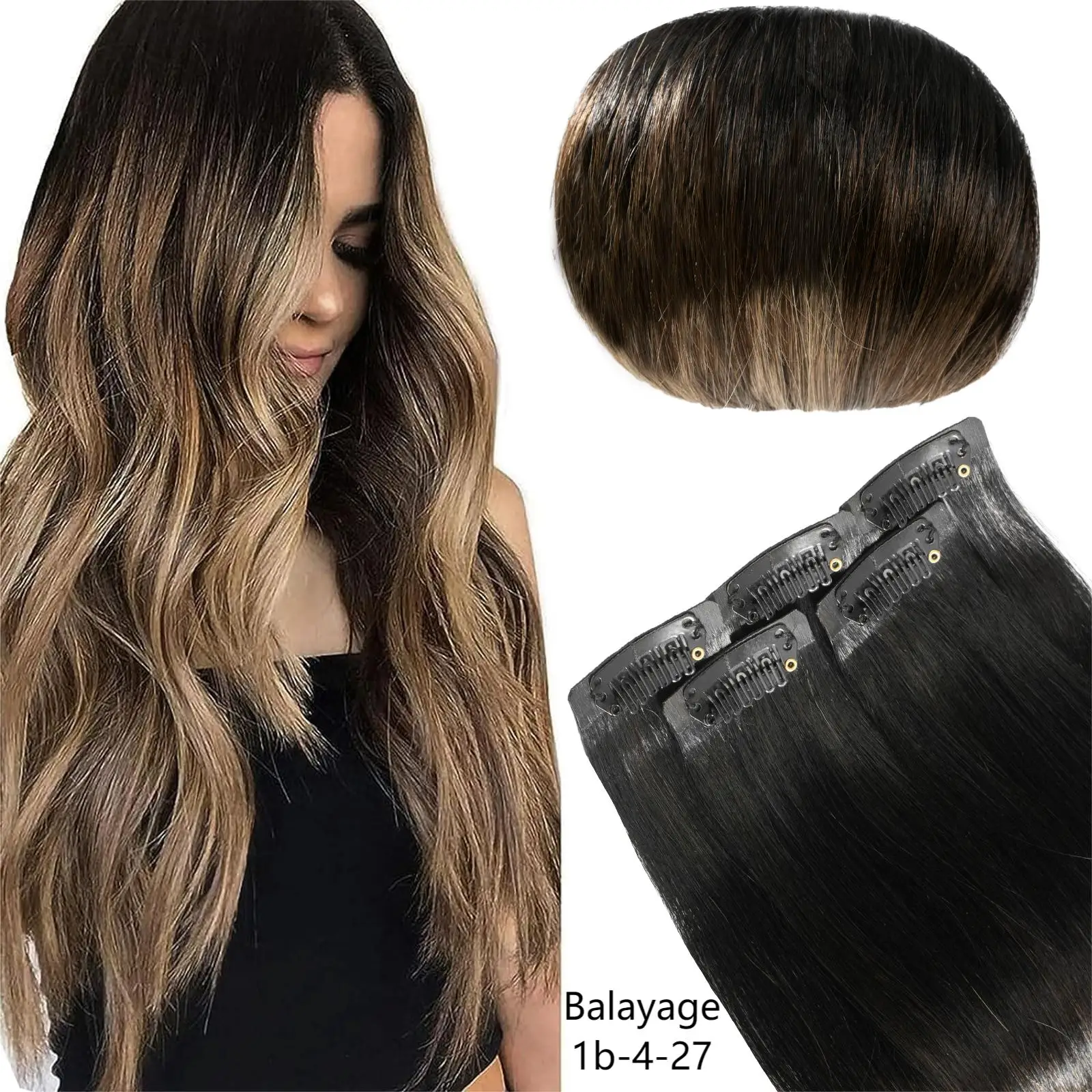 Kayla PU Seamless Clip In Hair Extensions 80g-120g Invisible Hidden Clip Ins 100% Human Hair