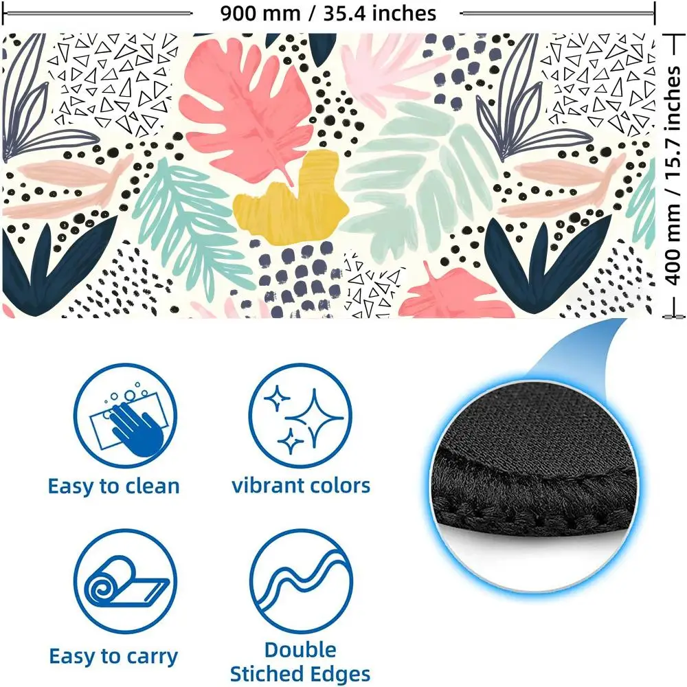 

Дизайн с рисунком тропических растений, коврик для мыши, резиновый противоскользящий коврик для компьютера, ноутбука, настольный коврик, толстая клавиатура, аксессуары для ПК