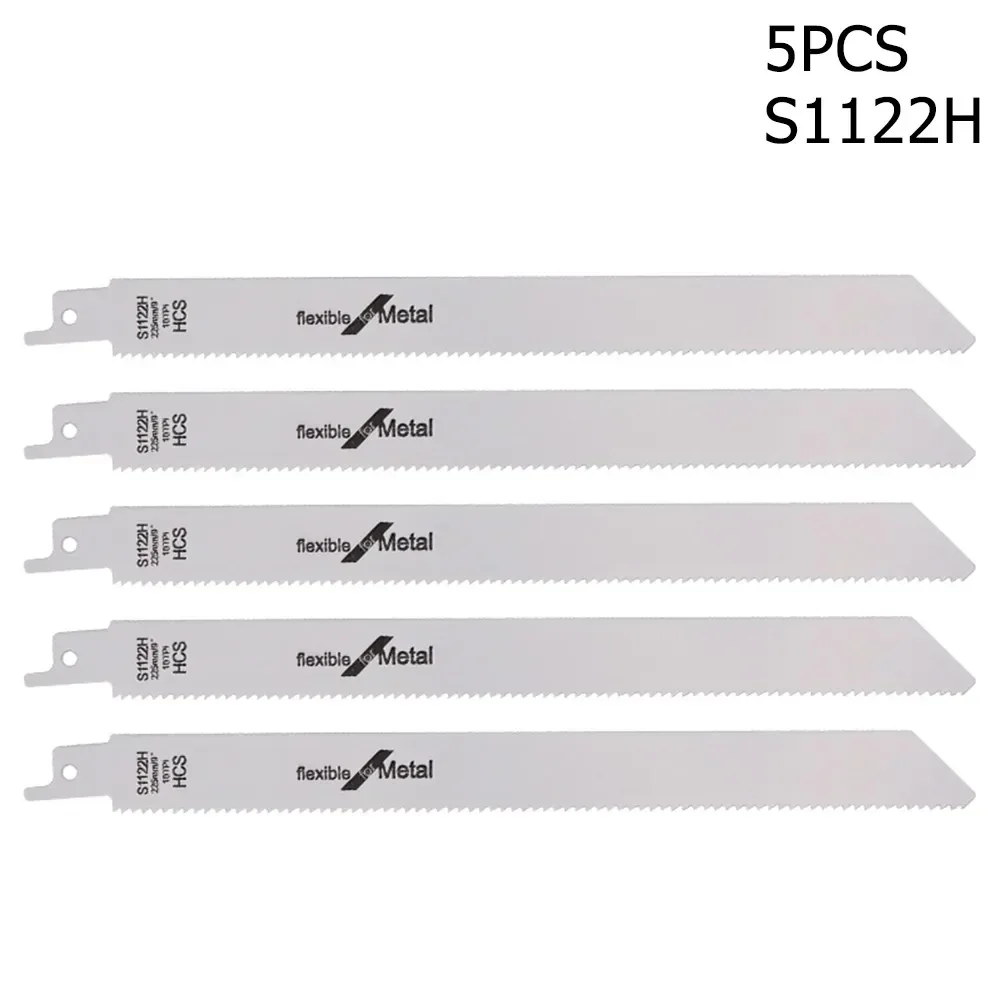 Ytom 5 Stuks 225Mm Bi-Metaal Reciprozaag Zaagblad Metaal Houtsnijwerk Sabelzaag 10tpi 1/2 "Universele Schacht Houtbewerking Jig Zaag Bla