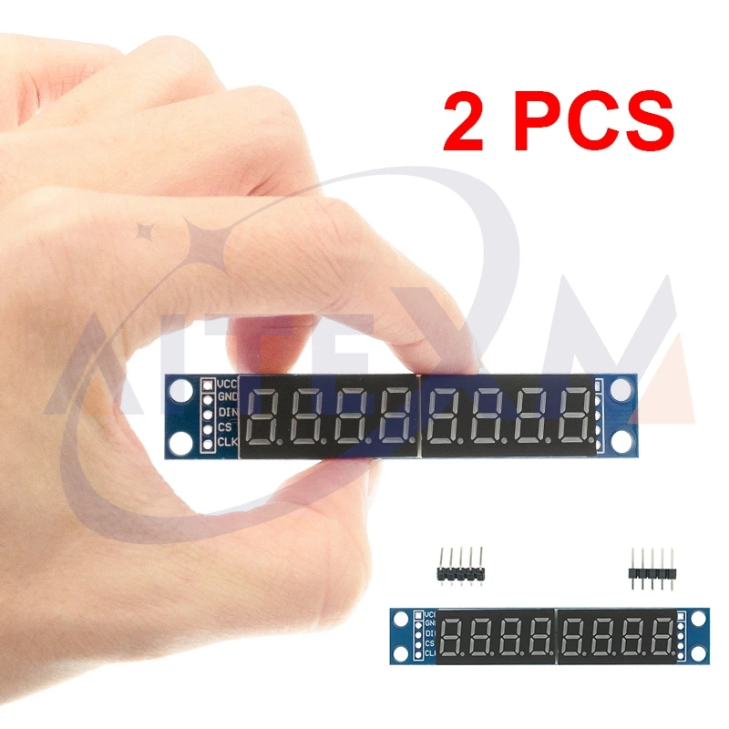 Módulo de pantalla de matriz de puntos LED MAX7219, placa de Control de pantalla de 8 tubos digitales para Micro controlador Arduino, controlador serie, 2 uds.