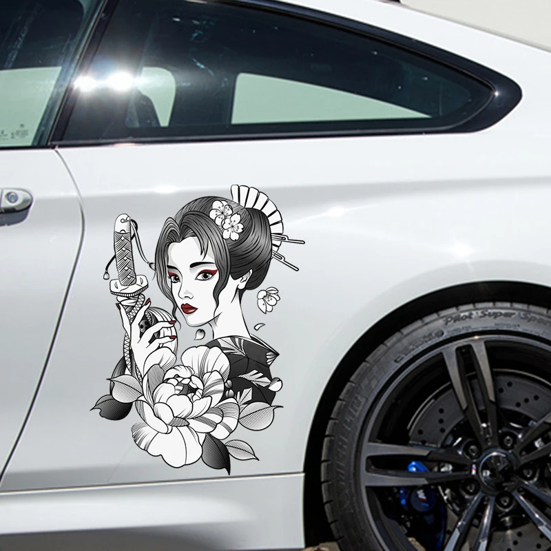 geisha japan Car decal side graphic vinyl decal modified racing car print decoration ita car car decal sticker