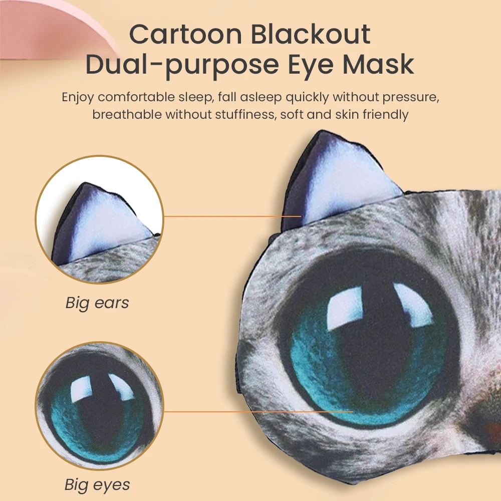 Sleeping Eye Mask New Creative Cute Three-dimensional Eye Mask Funny Eye Mask Cartoon Animal Light Mask