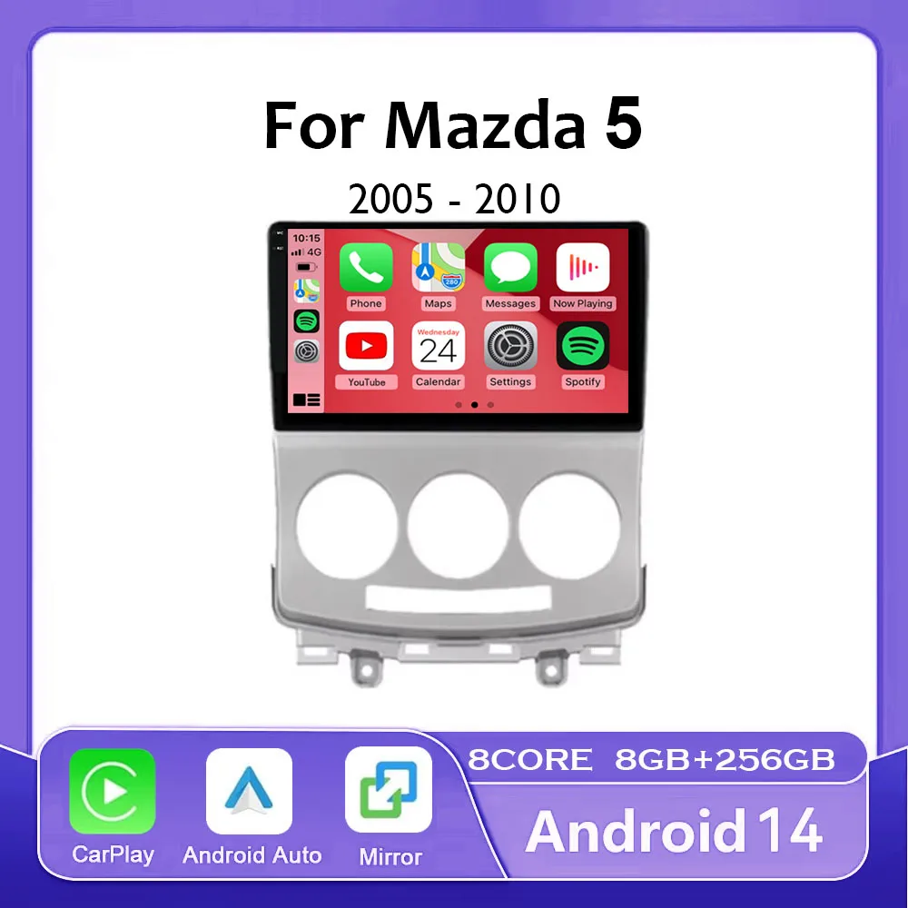 

Автомагнитола на Android 14 для MAZDA 5, 2005, 2006, 2007, 2008, 2009, 2010, головное устройство, мультимедийный плеер, GPS, Carplay, автонавигация, 4G, Wi-Fi