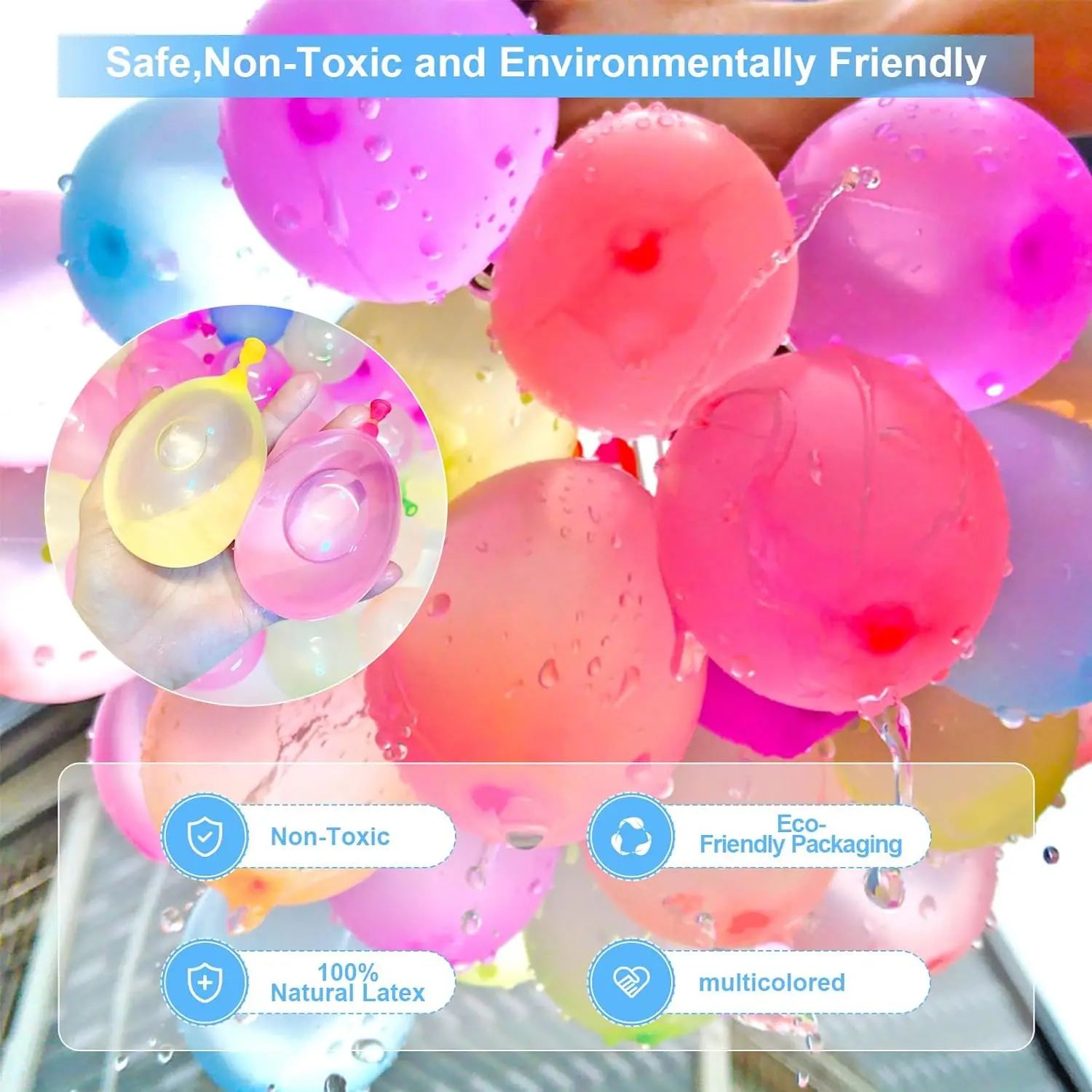 Water Balloons, Rapid-Filling Self-Sealing Water Balloons Colorful Balloons, Splash Water Balls Summer Fun Outdoor Toys