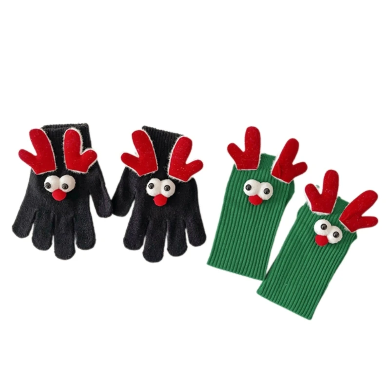 Weihnachts-Thema-Rentier-Handschuhe, flexible Screen-Touch-Handwear-Strickhandschuhe