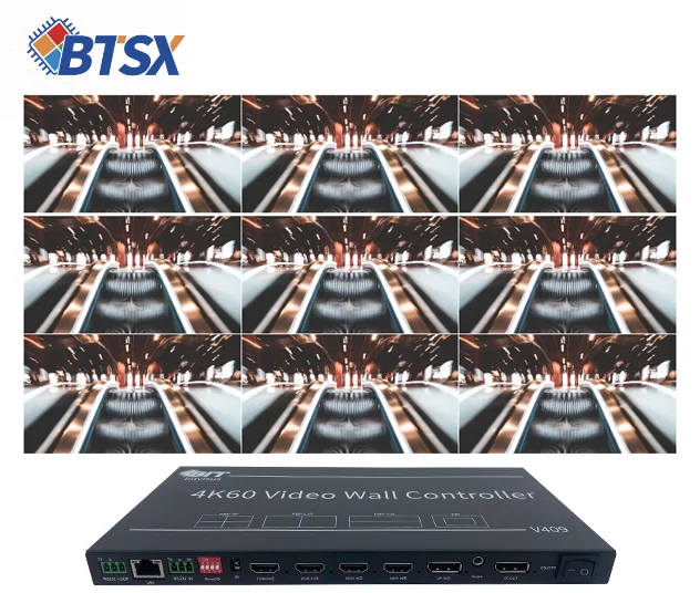 BIT-VWC-409R 4K60 4 in 9 Out Video Wall Controller 1x5 1x6 2x2 2x3 2x4 Video Processor Switcher 1x7 1x8 1x9 Image Processor