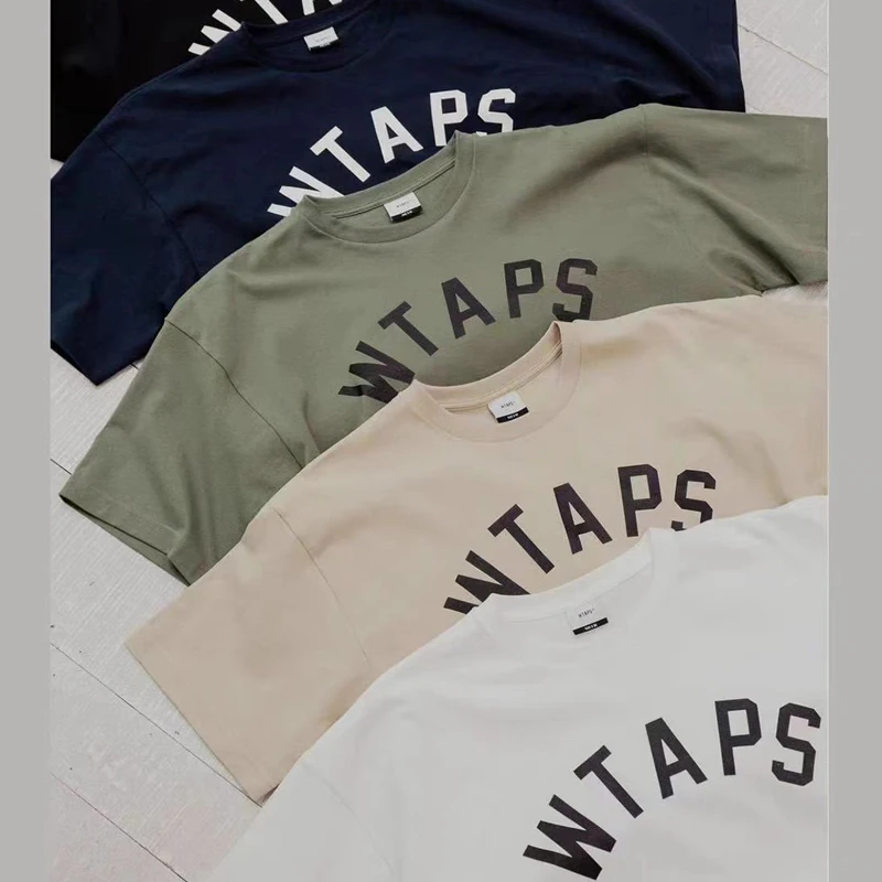 2024 New WTAPS T-shirt Japanese Fashion Brand Simple Loose Letter Pattern Round Neck Short-sleeved T-shirt Wtaps Top Tee