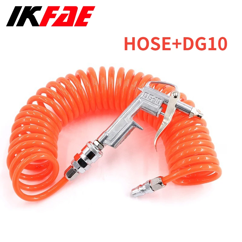 High Pressure Cleaning Gun Tube 8*5mm JP-Fitting Retractable Hose Pu Compressor Air Hose Air Dust Collector Blowout Spring Tube