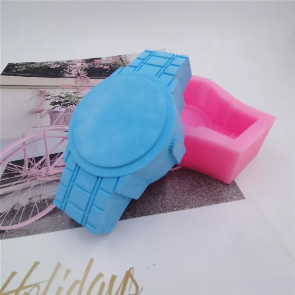 3D Watch Silicone Mold for Father\'s Day Soap Gift Making, DIY Soap Candle Wax Melt Molds, Chocolate Cake Craft Mould