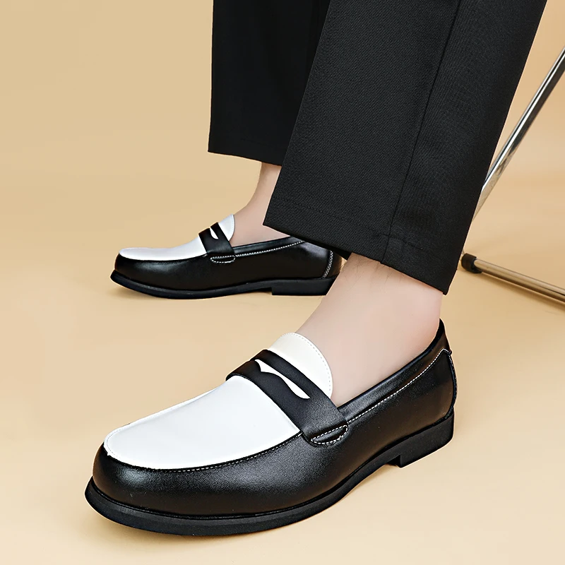Korean Style Fashionable Men's Comfortable Business Fit Casual Leather Shoes Spring Casual Mens Breathable and Anti Slip Loafers