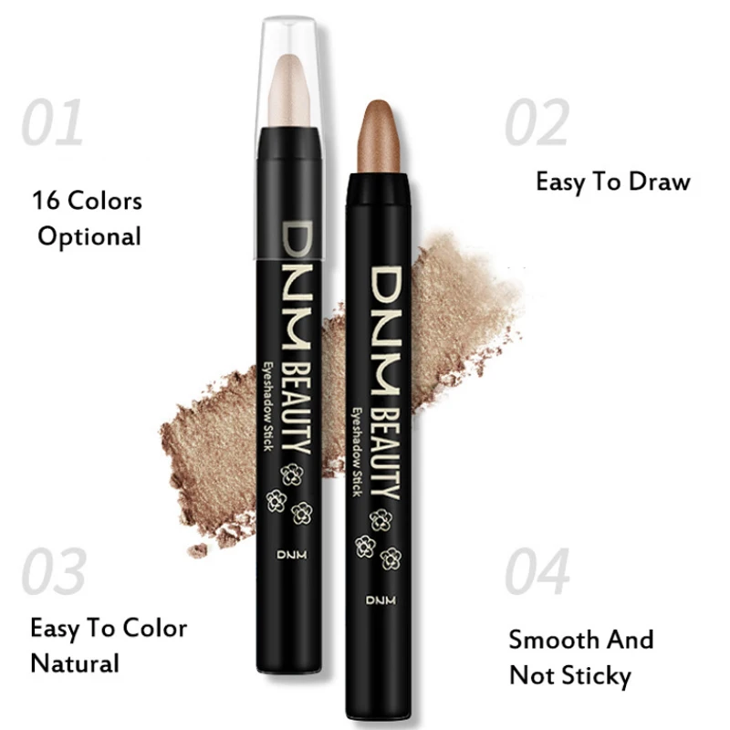 16 kleuren parelmoer oogschaduwsticks hoog gepigmenteerde oogschaduw potlood glitter waterdicht langdurige oogmake-up niet-vlekkerig