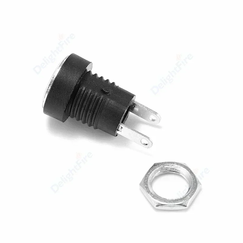 1/3Pcs 5.5mm 2.1mm DC Power Supply Jack Socket Female Panel Mount Connector 3A 12V Terminals Nuts Plug Adapter Snap-in DC Socket