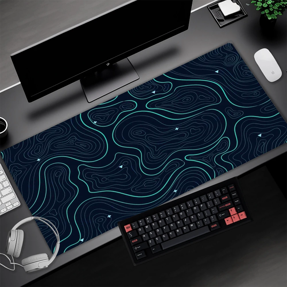 Strata Liquid Mausepad 900x400 tappetino per Mouse topografico tastiera meccanica blu scrivania accessori per ufficio tappeto Dropshipping nicchie