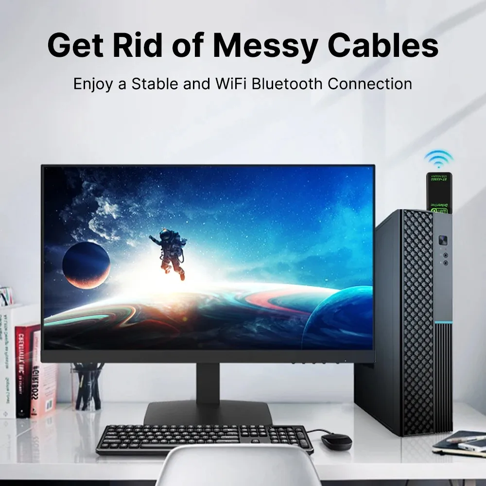 Adaptador USB WiFi 6 AX900 BT5.4, tarjeta de red WiFi de doble banda de 2,4G y 5GHz, Dongle 2 en 1, receptor Wlan de red inalámbrico USB Win 10/11 PC