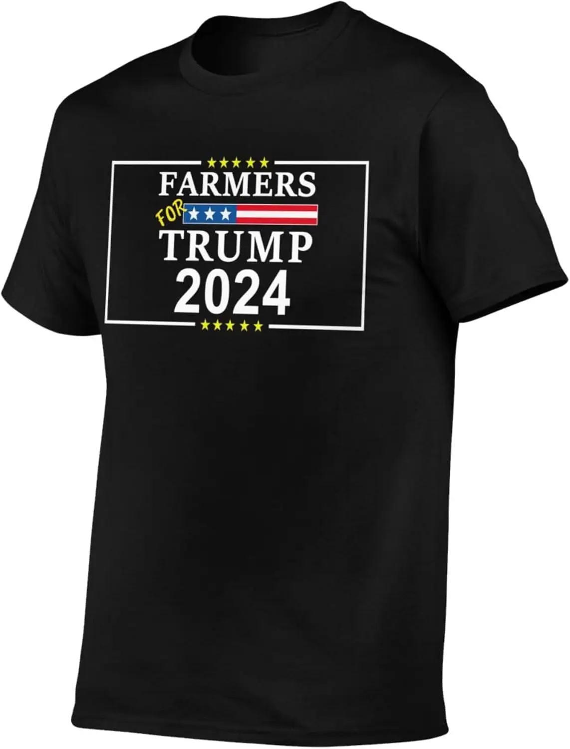 Farmers for TRU-M-P-2024 Flag Interesting Adult Short-Sleeve Crewneck Cotton T-Shirt Men's