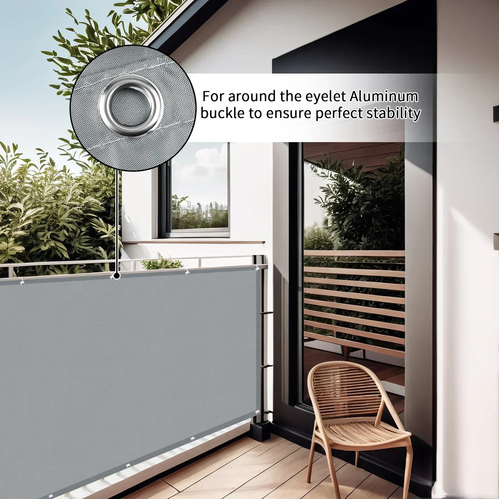 Balcony Privacy Shade Cloth Waterproof Fence Sunshade Netting 95% UV Protection for Garden Shelter Deck Porch Railing Pool Decor