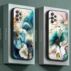 Marble Phone Case for Samsung Galaxy A71 A50 A21s A54 A41 A52s A51 A31 A53 A73 A55 A70 A16 A72 Black Cover