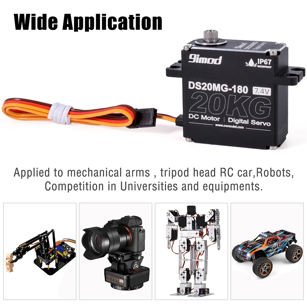9imod DS20MG 20kg Servo à prova d'água totalmente em metal para 1:8 1:10 RC Crawler SCX10 TRX4 D90