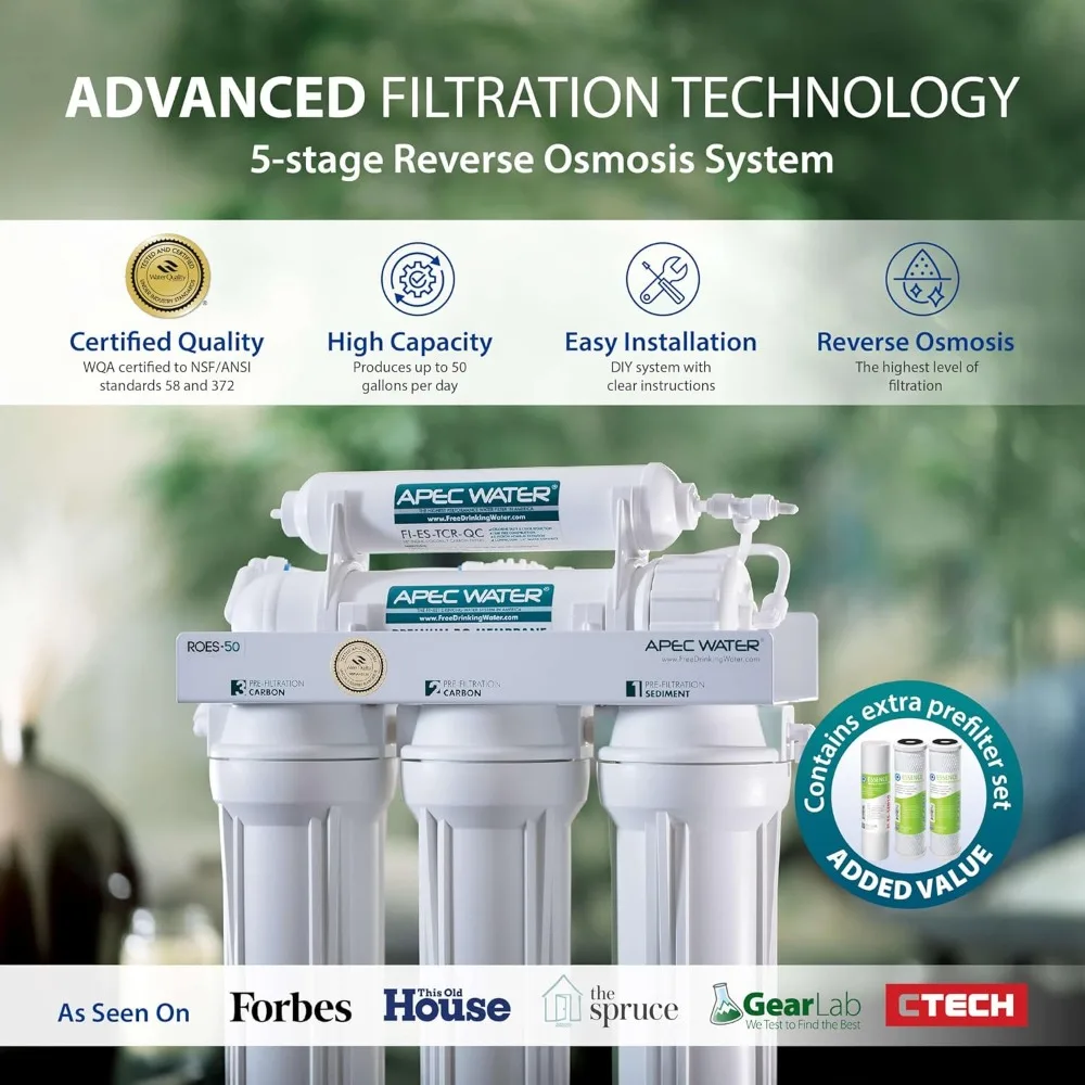 Systems Safe Reverse Osmosis Drinking Water System with Extra High Capacity Pre-Filter