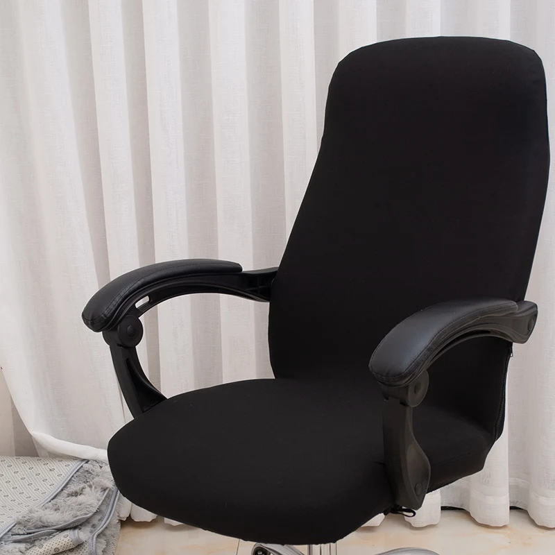 Office Chair Cover Elastic Siamese Office Chair Cover Swivel Chair Computer Armchair Protective Cover(Black)