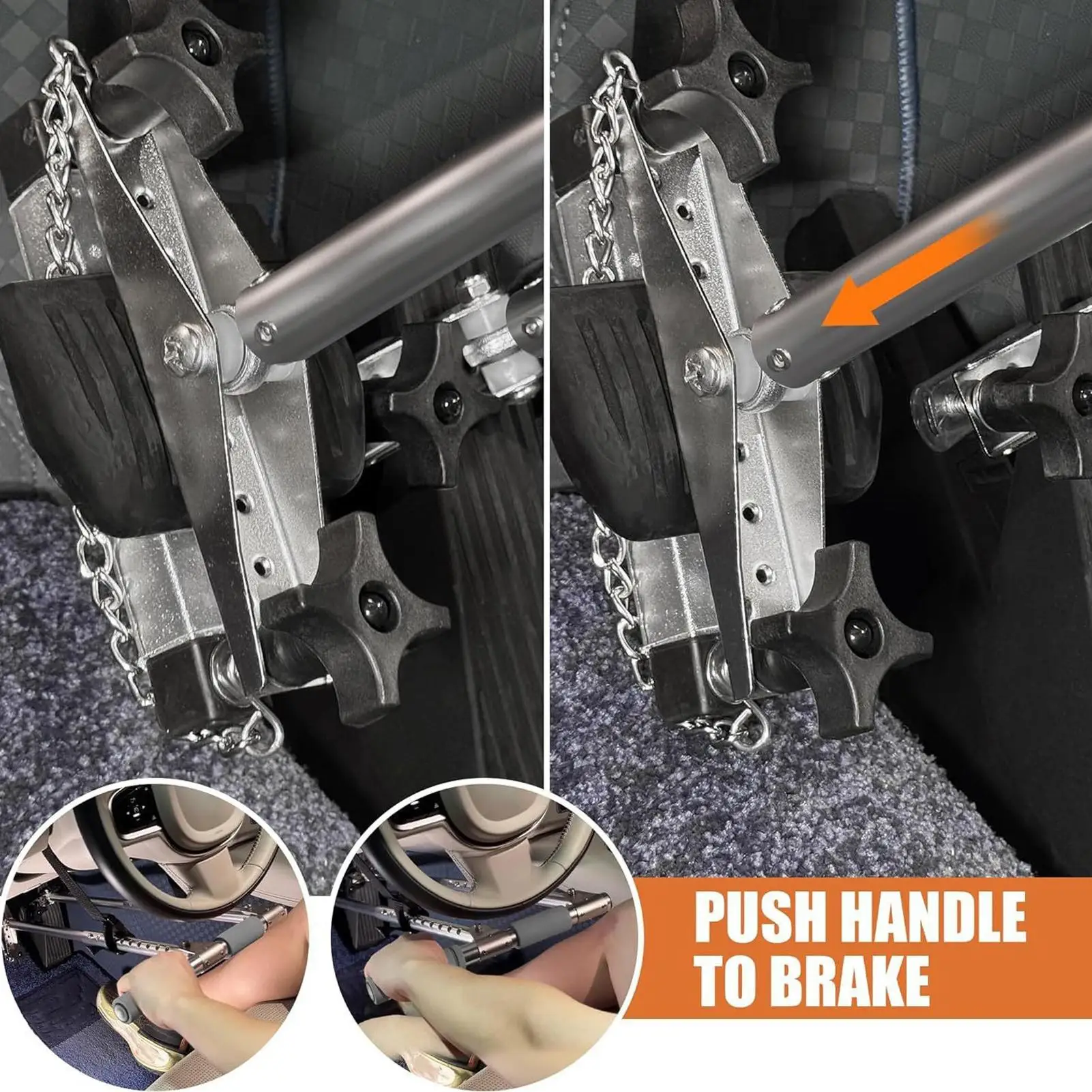 أداة يدوية للقيادة للمعاقين، أداة مساعدة للقيادة اليدوية، أدوات يدوية مريحة للسيارة للمرضى المسنين المصابين