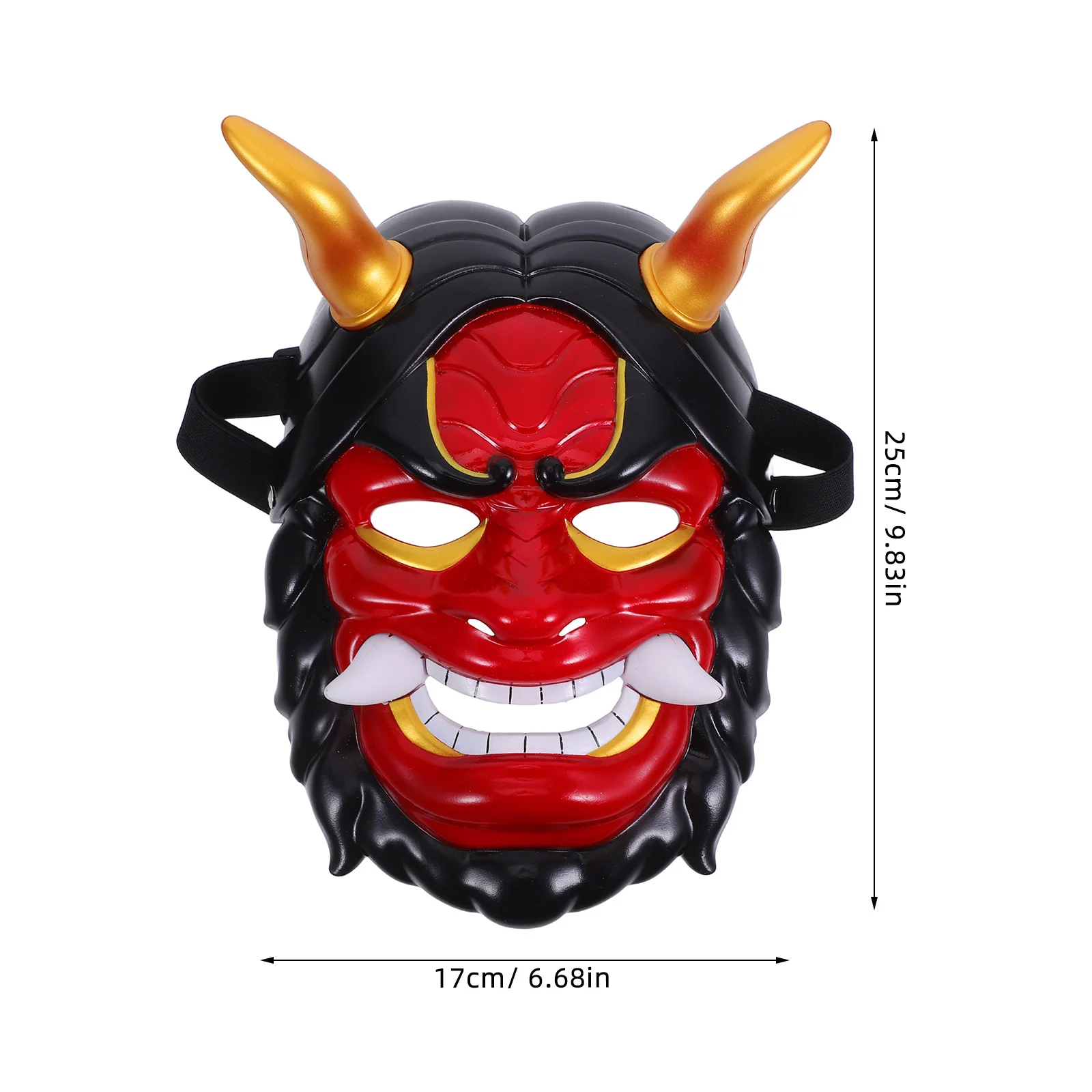 Masque de démon japonais Hannya à cornes, masque facial complet pour Cosplay, fête d'halloween, Festival, masques effrayants légers réutilisables