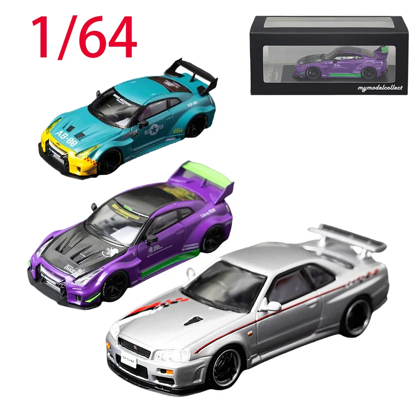 

MC Dieast масштаб 1/64 модель автомобиля из сплава Nissan Nissan GTR R35 R34 LB игровые транспортные средства игрушки для мальчиков оригинальная коробка